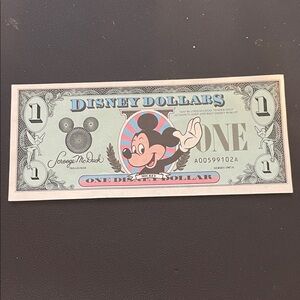 Disney Collectible Dollar Series 1987A with waving Mickey Mouse